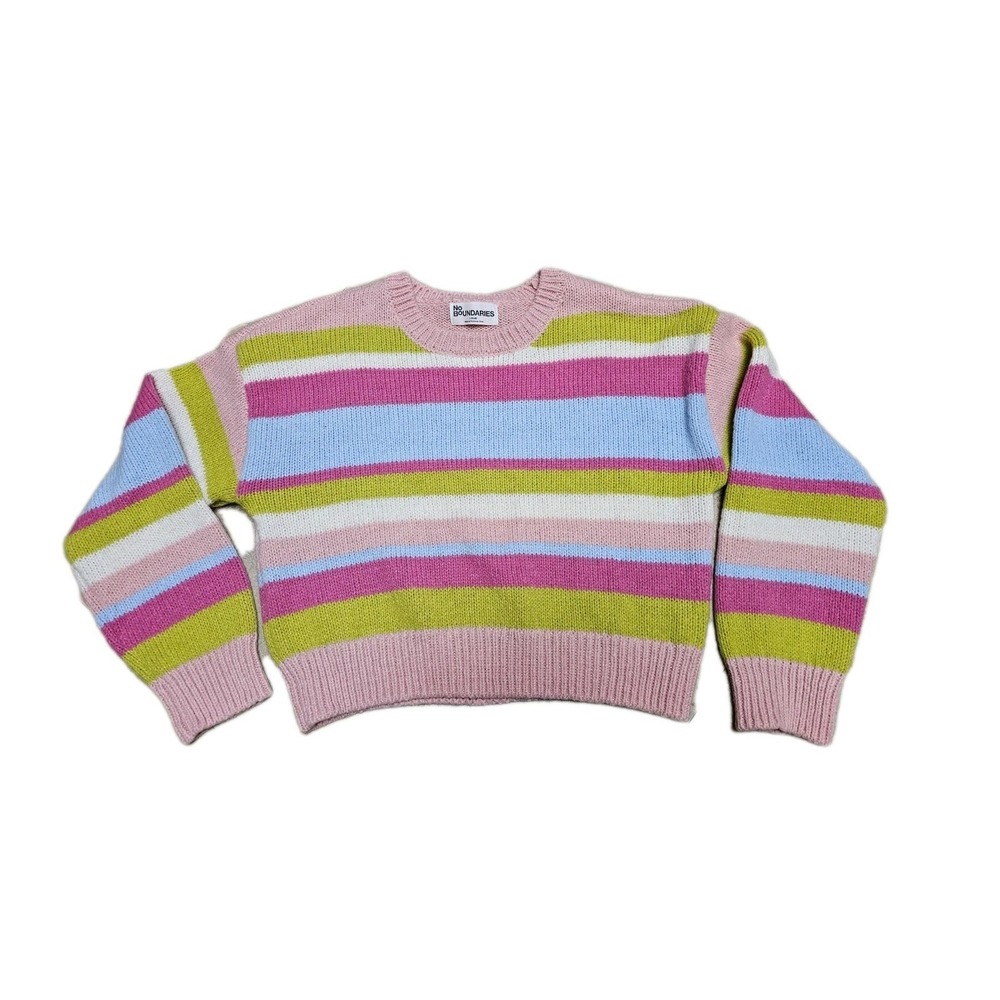 No Boundaries‎ Fashion Sweater Women's Colorful Stripe Size L 12-14